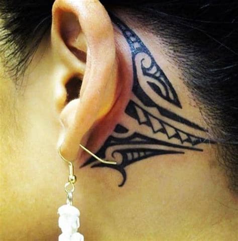 tribal ear tattoo|tribal tattoos for men.